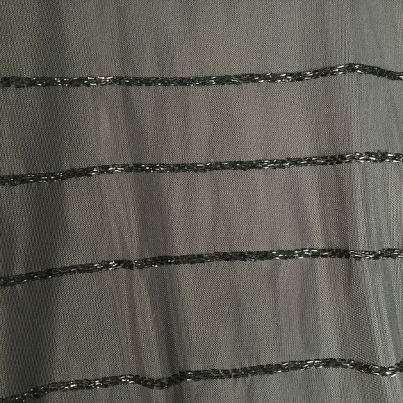 Calvin Klein Womens Large Black Poly Mesh Beaded Line Open Front Coat Cardigan - Picture 13 of 13